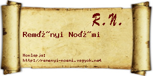 Reményi Noémi névjegykártya