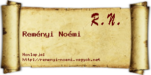 Reményi Noémi névjegykártya